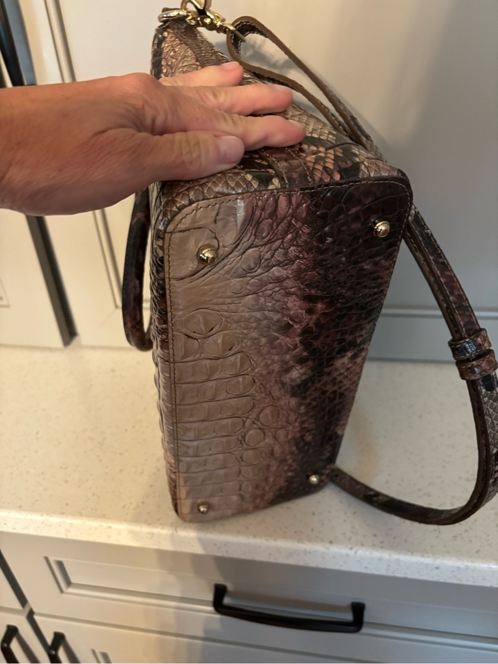 BEAUTIFUL Brahmin Large Duxbury Satchel in Ganache Melbourne - Picture 8 of 9